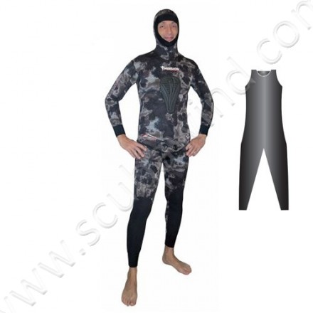 Salopette de combinaison de chasse SERIOLE STRETCHY Camo Noir