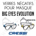 Verre négatif pour masque de plongée Big Eyes Evolution