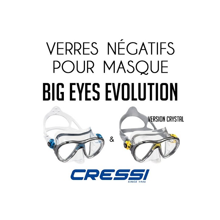 Verres négatifs pour masque de plongée Big Eyes Evolution Verres négatifs pour masque de plongée Big Eyes Evolution