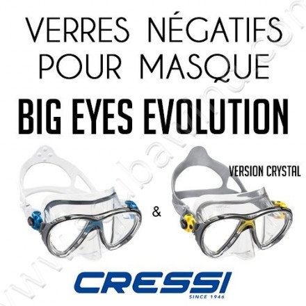 Verre négatif pour masque de plongée Big Eyes Evolution