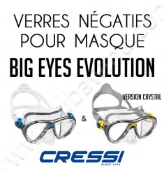 Verre négatif pour masque de plongée Big Eyes Evolution