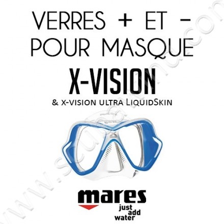 Verres positifs ou négatifs pour masque de plongée X-Vision & Ultra LiquidSkin Verres positifs ou négatifs pour masque de plongée X-Vision & Ultra LiquidSkin
