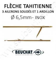 Flèche tahitienne à ailerons soudés et simple ardillon 6,5mm