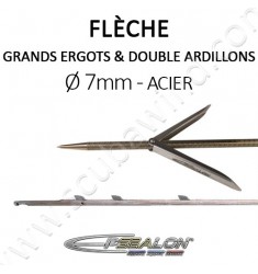 Flèche SANDVIK Ø7mm avec double ardillons - ergot goupille haute