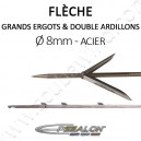 Flèche SANDVIK Ø8mm avec double ardillons - ergot goupille haute