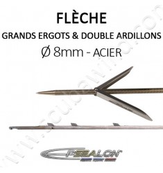 Flèche SANDVIK Ø8mm avec double ardillons - ergot goupille haute