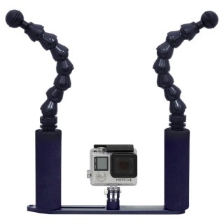 Platine + bras Flexo Double pour Gopro & mini caméra 