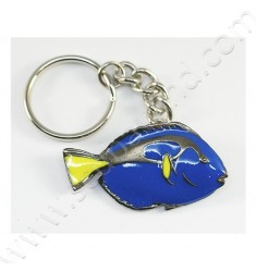 Porte-clef en étain Poisson Chirurgien Bleu