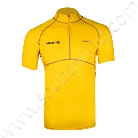 Rashguard Atoll manches courtes - Jaune Plongée