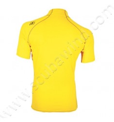 Rashguard Atoll manches courtes - Jaune Plongée