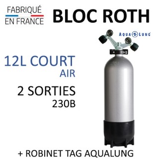Bloc de 12L Court Air - Robinet TAG (Aqualung)