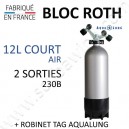 Bloc de 12L Court Air - Robinet TAG (Aqualung)