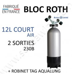 Bloc de 12L Court Air - Robinet TAG (Aqualung)