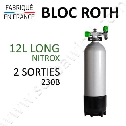 Bloc de 12L Long Nitrox - 230B - 2 sorties