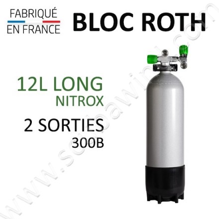 Bloc de 12L Long Nitrox - 300B - 2 sorties Bloc de 12L Long Nitrox - 300B - 2 sorties