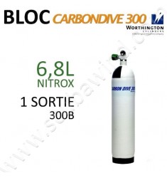 Bloc Carbon de 6,8L Nitrox - 300B - 1 sortie