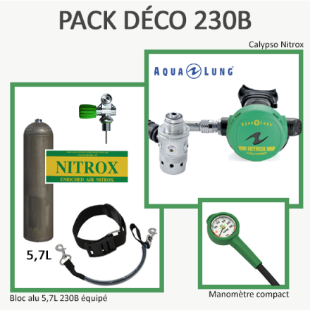 Pack Déco 230B  : Bloc Alu 5,7L équipé + Calypso Nitrox + Manomètre