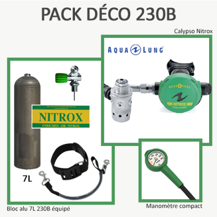 Pack Déco 230B : Bloc Alu 7L équipé + Calypso Nitrox + Manomètre