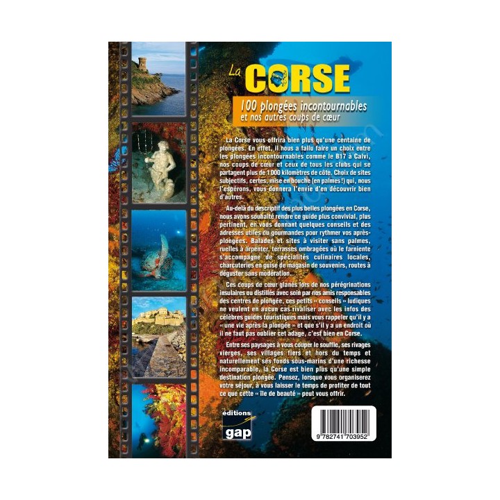 La Corse, 100 plongées incontournables Editions Gap - Librairie