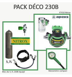 Pack Déco 230B : Bloc Alu 5,7L équipé + XTX50 Nitrox + Manomètre