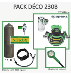 Pack Déco 230B : Bloc Alu 11L équipé + XTX50 Nitrox + Manomètre