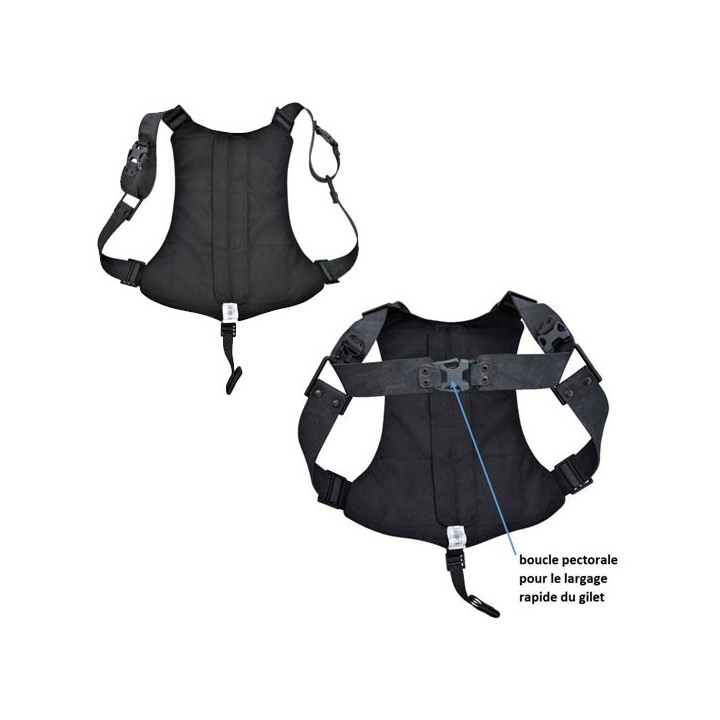 Baudrier Quicksafe avec 6 poches vides (largage rapide) Baudrier Quicksafe avec 6 poches vides (largage rapide)
