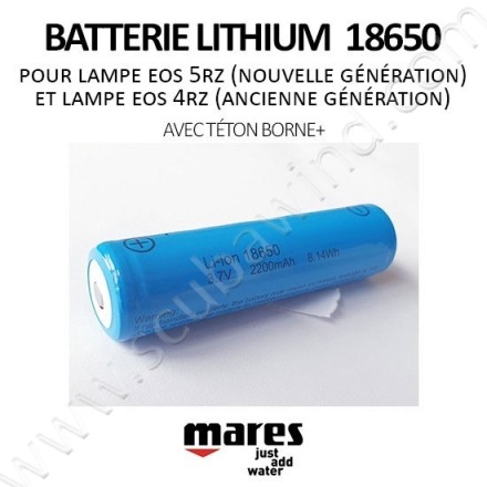 Batterie Lithium 18650 (avec téton borne+)