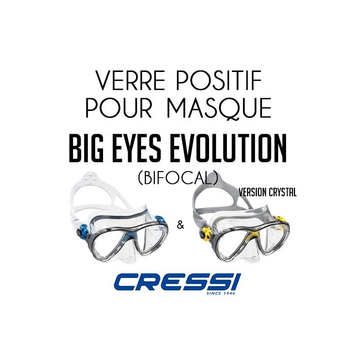 Verre positif pour masque de plongée Big Eyes Evolution Verre positif pour masque de plongée Big Eyes Evolution