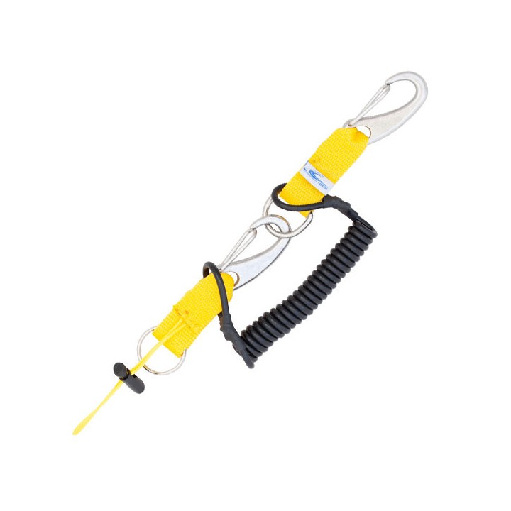 Mousqueton tire bouchon : câble kevlar, 2 mousquetons vela 70mm, ring 30mm