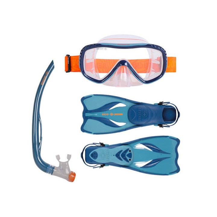 Pack Oceo : masque, tuba & palmes réglables (Junior & Adulte) Pack Oceo : masque, tuba & palmes réglables (Junior & Adulte)