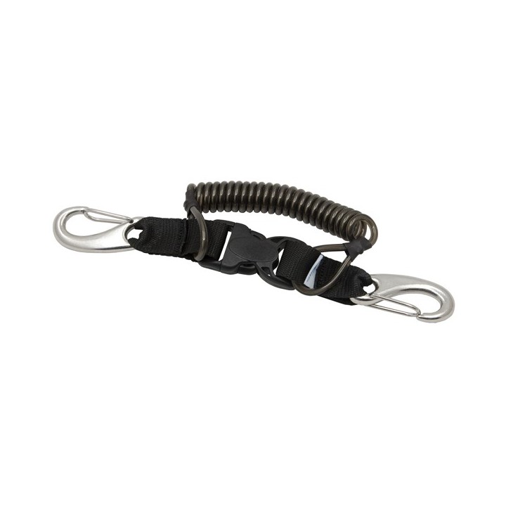 Mousqueton tire bouchon, câble inox + 2 mousquetons 70 mm ESM - Accessoires Stabs - Scubawind Mousqueton tire bouchon, câble inox + 2 mousquetons 70 mm ESM - Accessoires Stabs - Scubawind