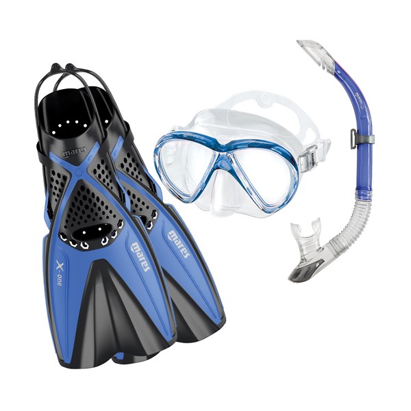 SEAC Set snorkeling palmes + masque + tuba adulte ALA blue