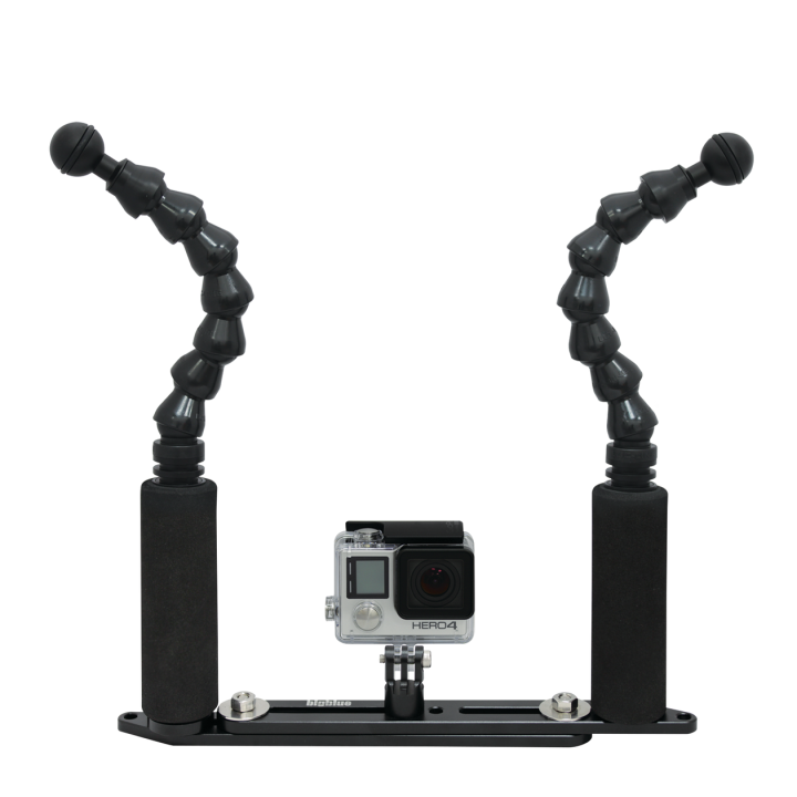 Platine réglable + bras Flexo Double pour Gopro & mini caméra Platine réglable + bras Flexo Double pour Gopro & mini caméra