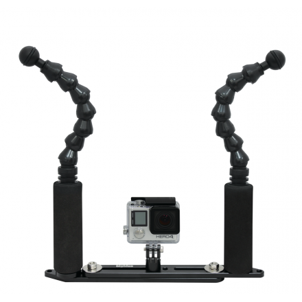 Platine réglable + bras Flexo Double pour Gopro & mini caméra 