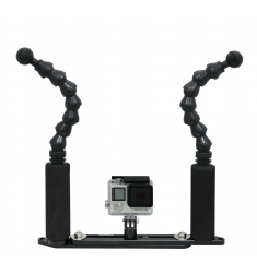 Platine réglable + bras Flexo Double pour Gopro & mini caméra 